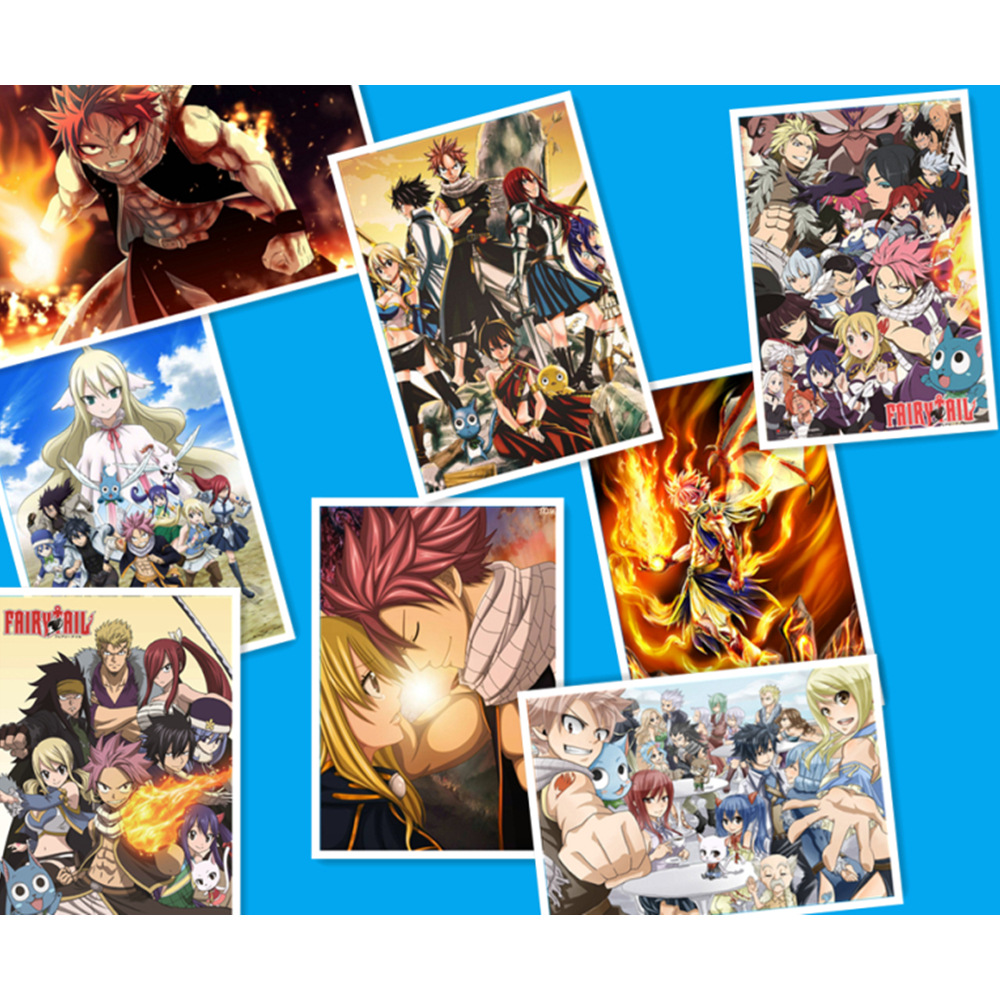 Fairy Tail anime posters price for a set of 8 pcs 42*29cm