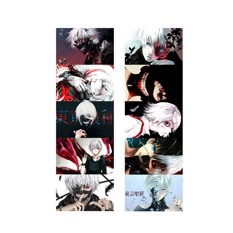 Tokyo Ghoul anime crystal card stickers 8.7*5.5cm 10 pcs a set