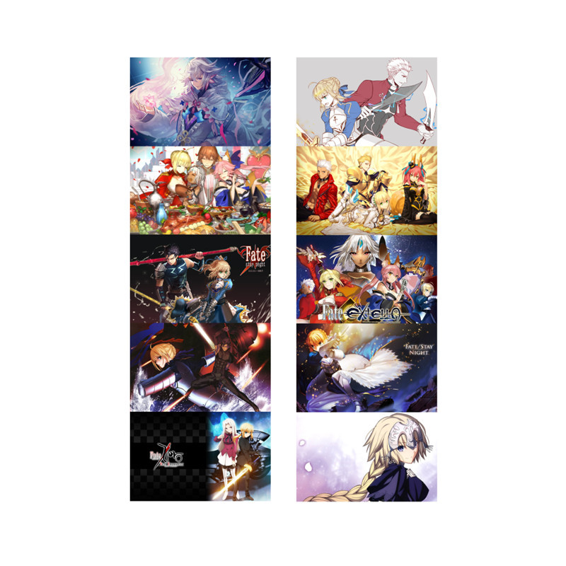 Fate  anime crystal card stickers 8.7*5.5cm 10 pcs a set