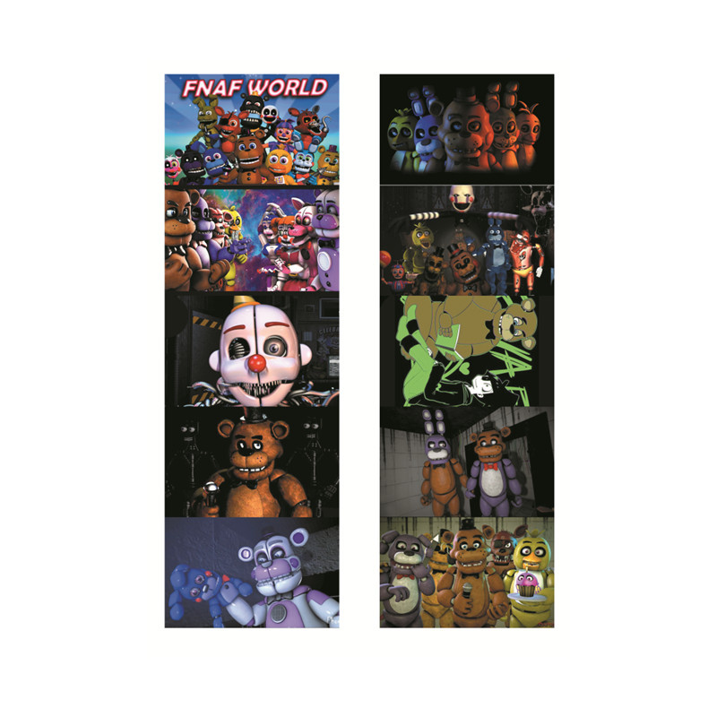 Five Nights at Freddy's anime crystal card stickers 8.7*5.5cm 10 pcs a set