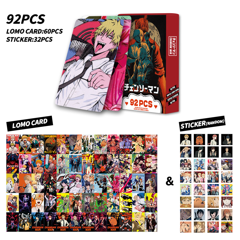 chainsaw man anime lomo cards price for a set of 92 pcs