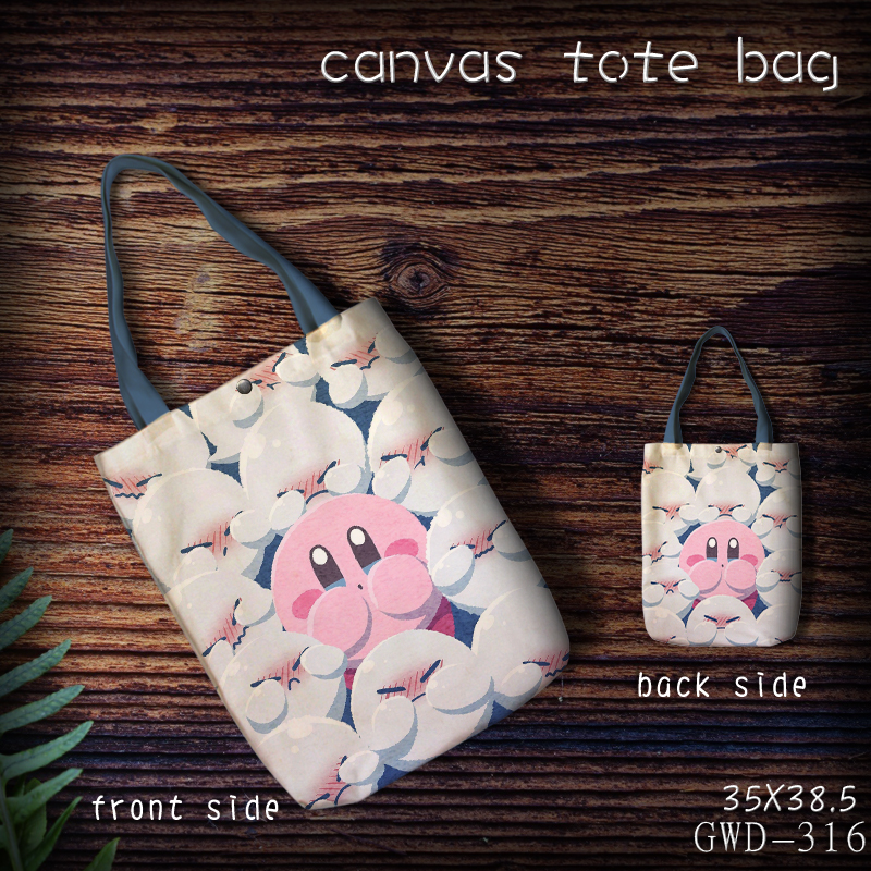 Kirby anime cancas tote bag