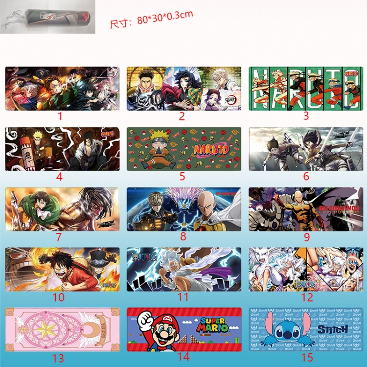 Demon slayer kimets anime Mouse pad 80*30*0.3cm