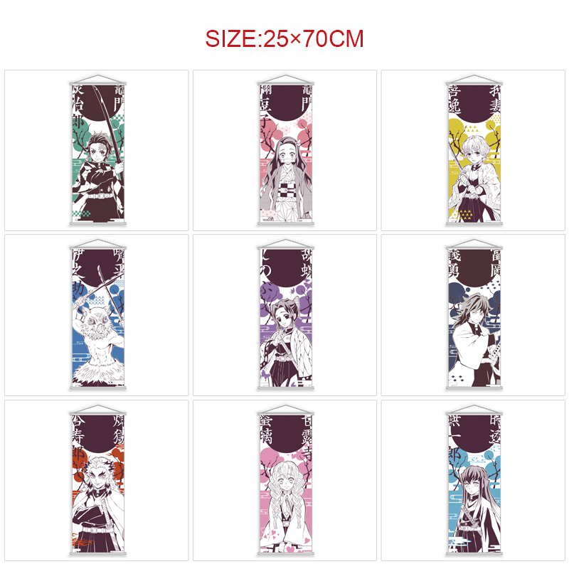 Demon slayer kimets anime wallscroll 25*70cm price for 5 pcs