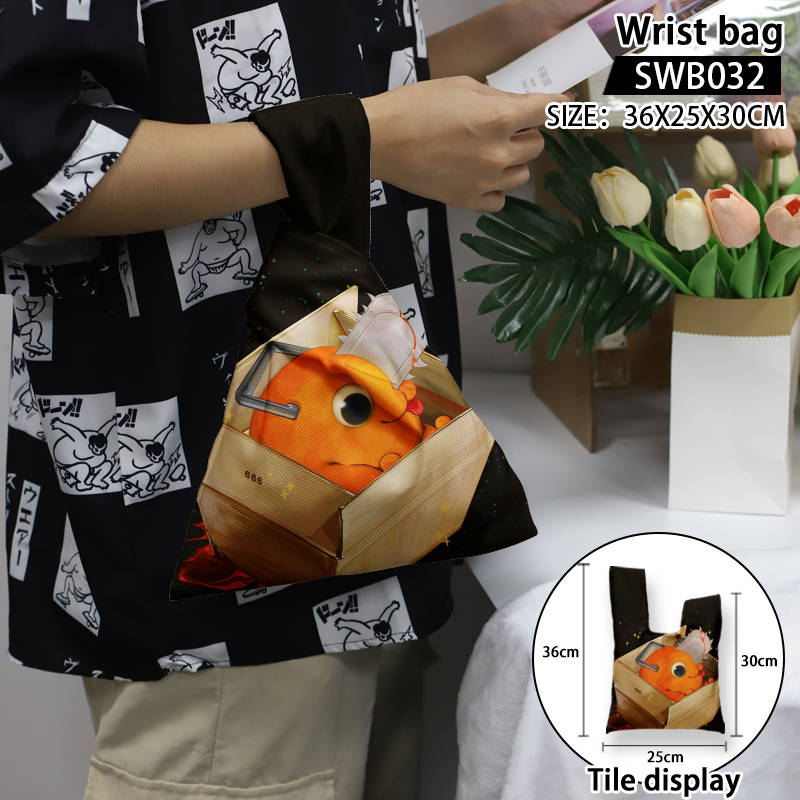 chainsaw man anime wrist bag