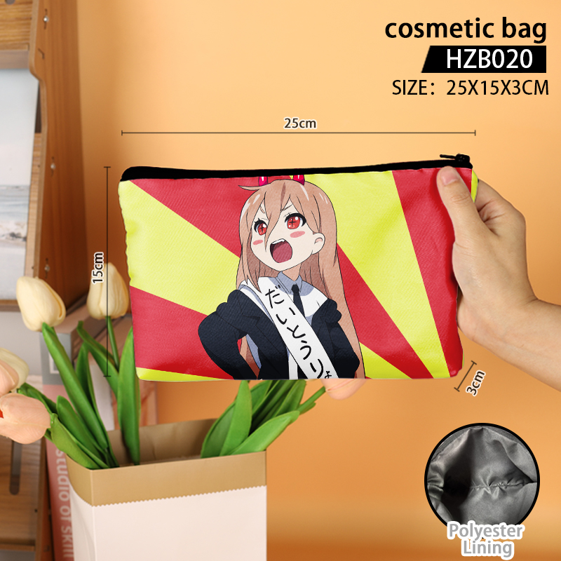 chainsaw man anime cosmetic bag