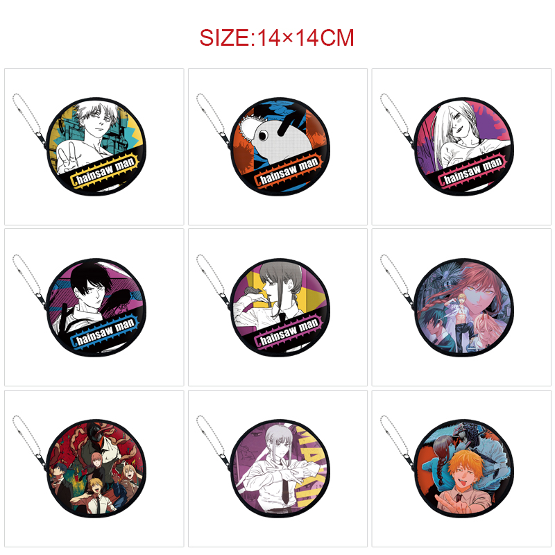 chainsaw man anime pu wallet 14*14cm