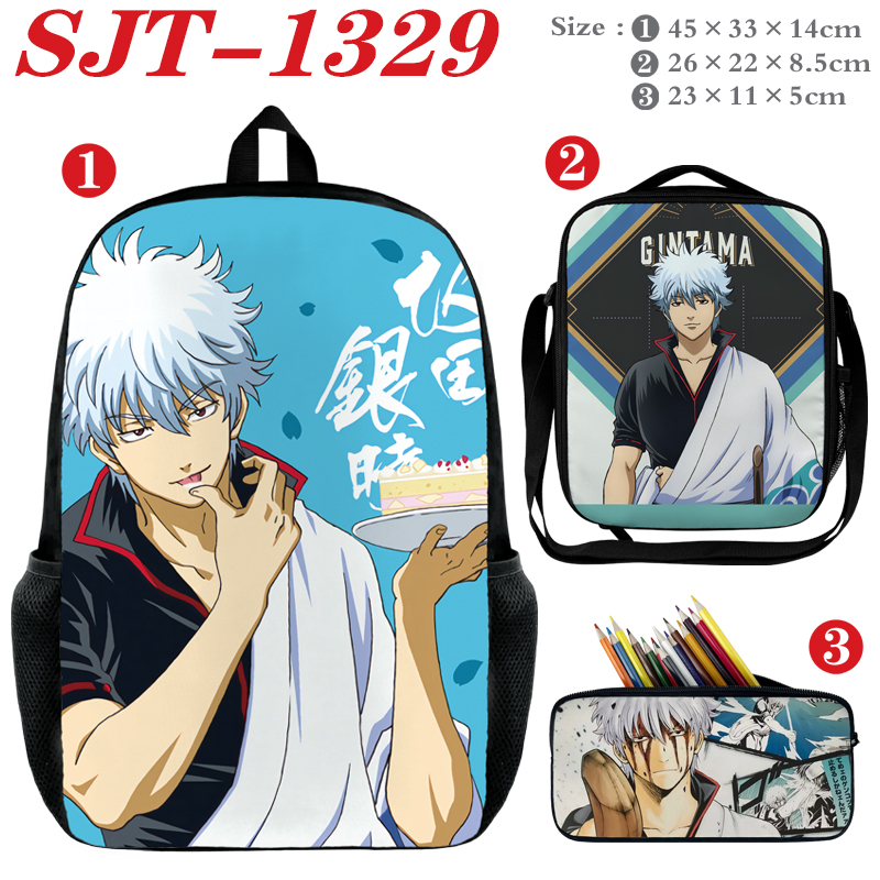 Gintama anime  backpack+ lunch bag+pencil bag