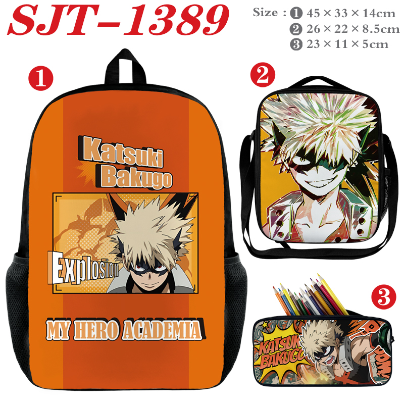 My Hero Academia anime backpack+ lunch bag+pencil bag