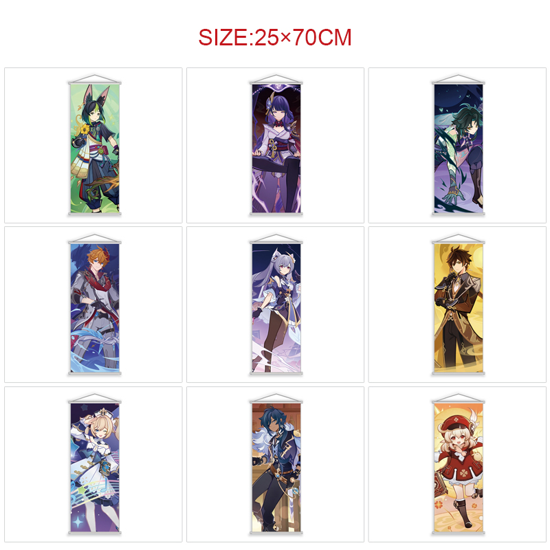 Genshin Impact anime anime wallscroll 25*70cm price for 5 pcs