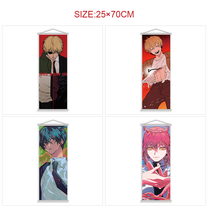 chainsaw man anime wallscroll 25*70cm price for 5 pcs