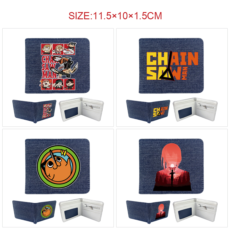 chainsaw man anime wallet 11.5*10*1.5cm