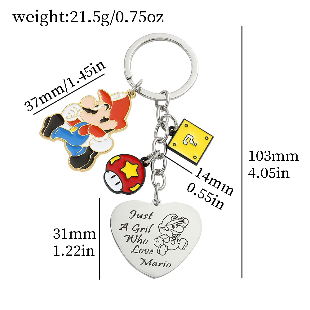 Super Mario anime keychain