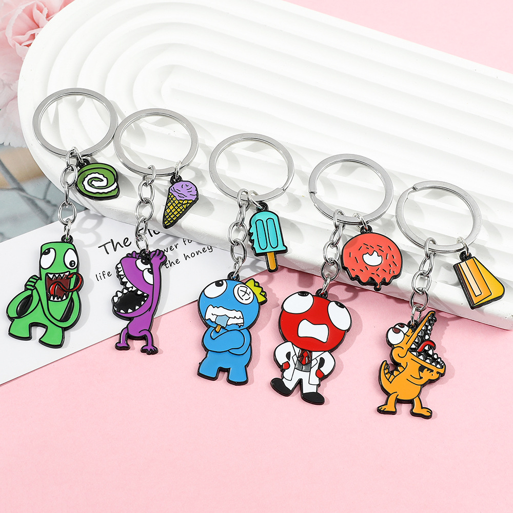 Rainbow friends anime keychain