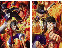 One Piece anime 3D frame painting 32 * 42cm (core+black frame+framing）