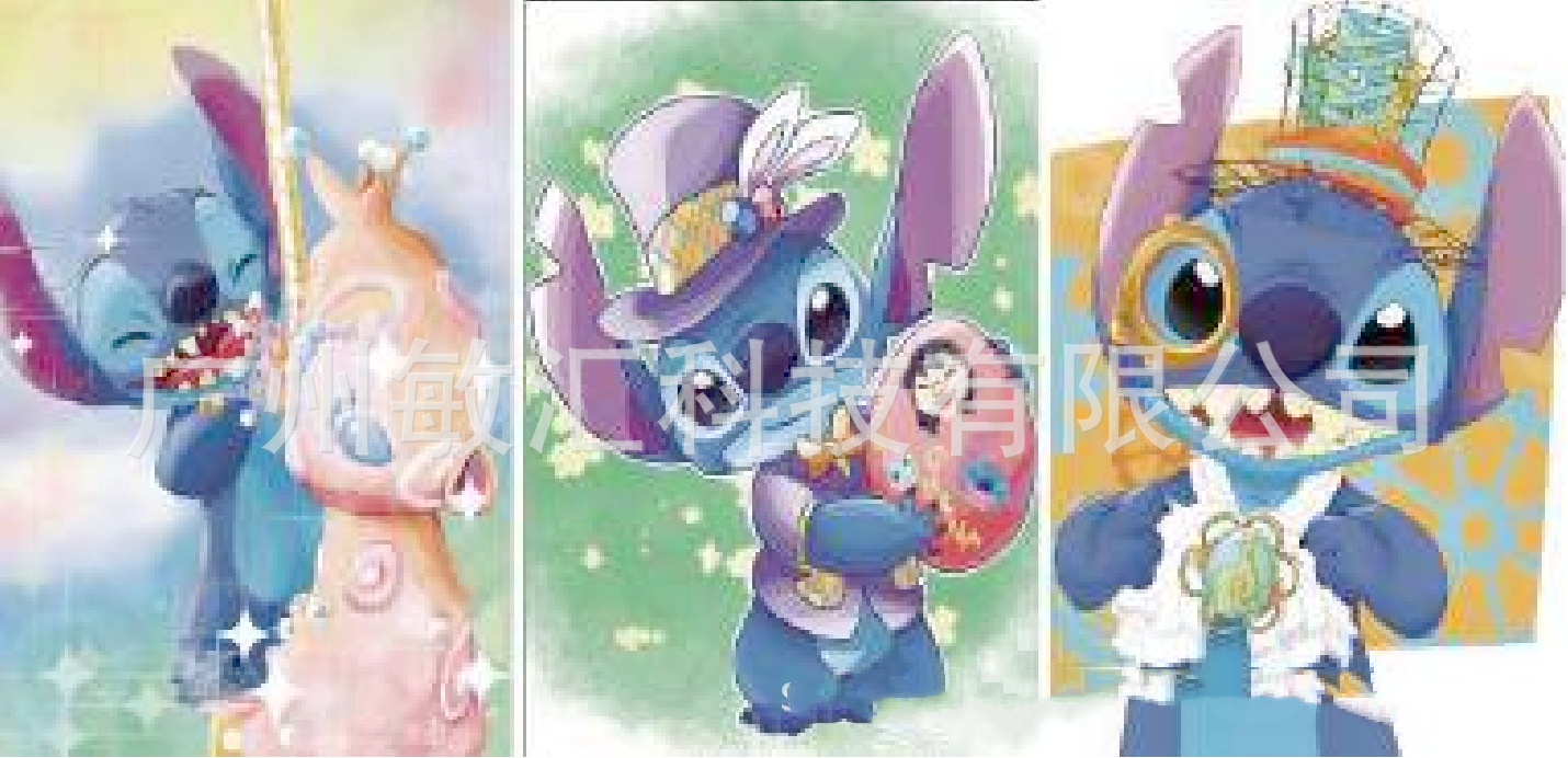 stitch anime 3D frame painting 32 * 42cm (core+black frame+framing）