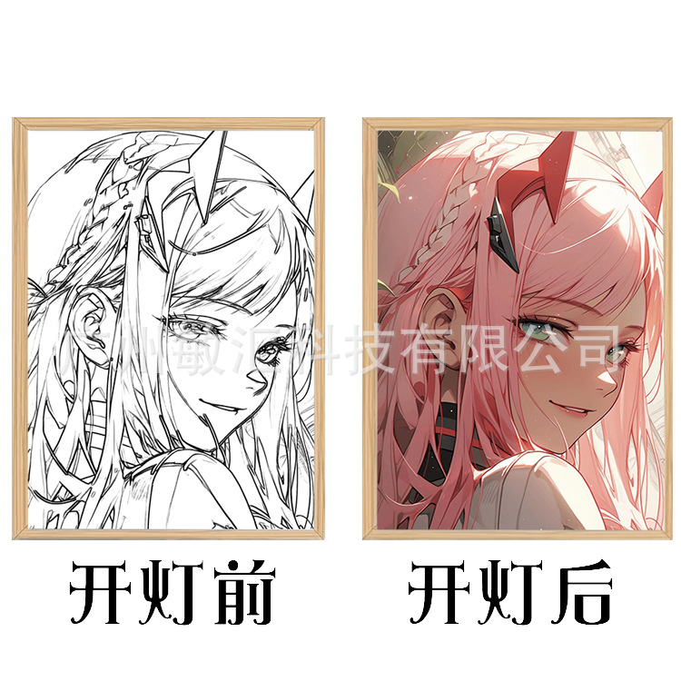 Darling In The Franxx anime light painting A4(21cm*28.5cm）
