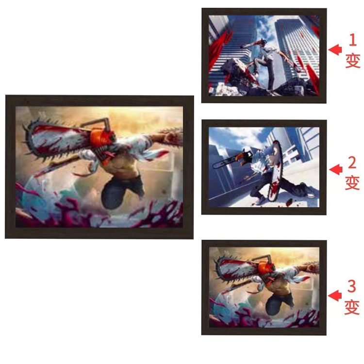 chainsaw man anime 3D frame painting 33*43cm (core black frame）