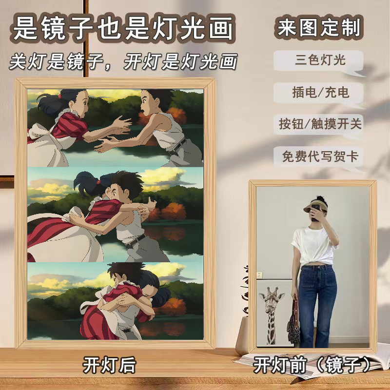 Spirited Away anime 3-color mirror light painting