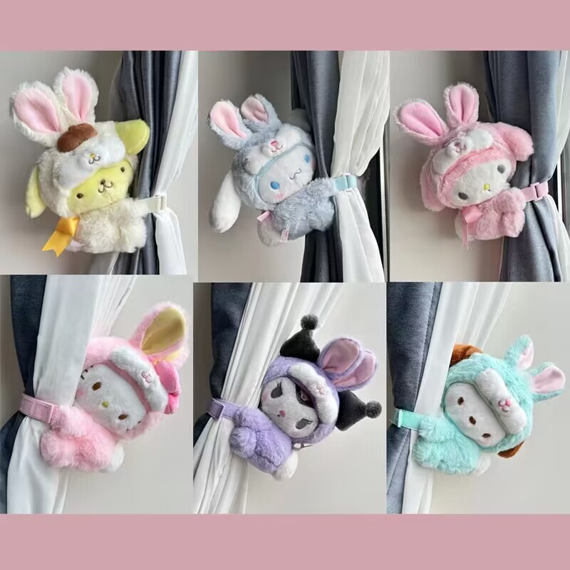 Kuromi anime  plush doll buckle 20cm