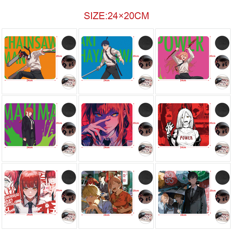 chainsaw man anime Mouse pad 20*24cm price for 5 pcs