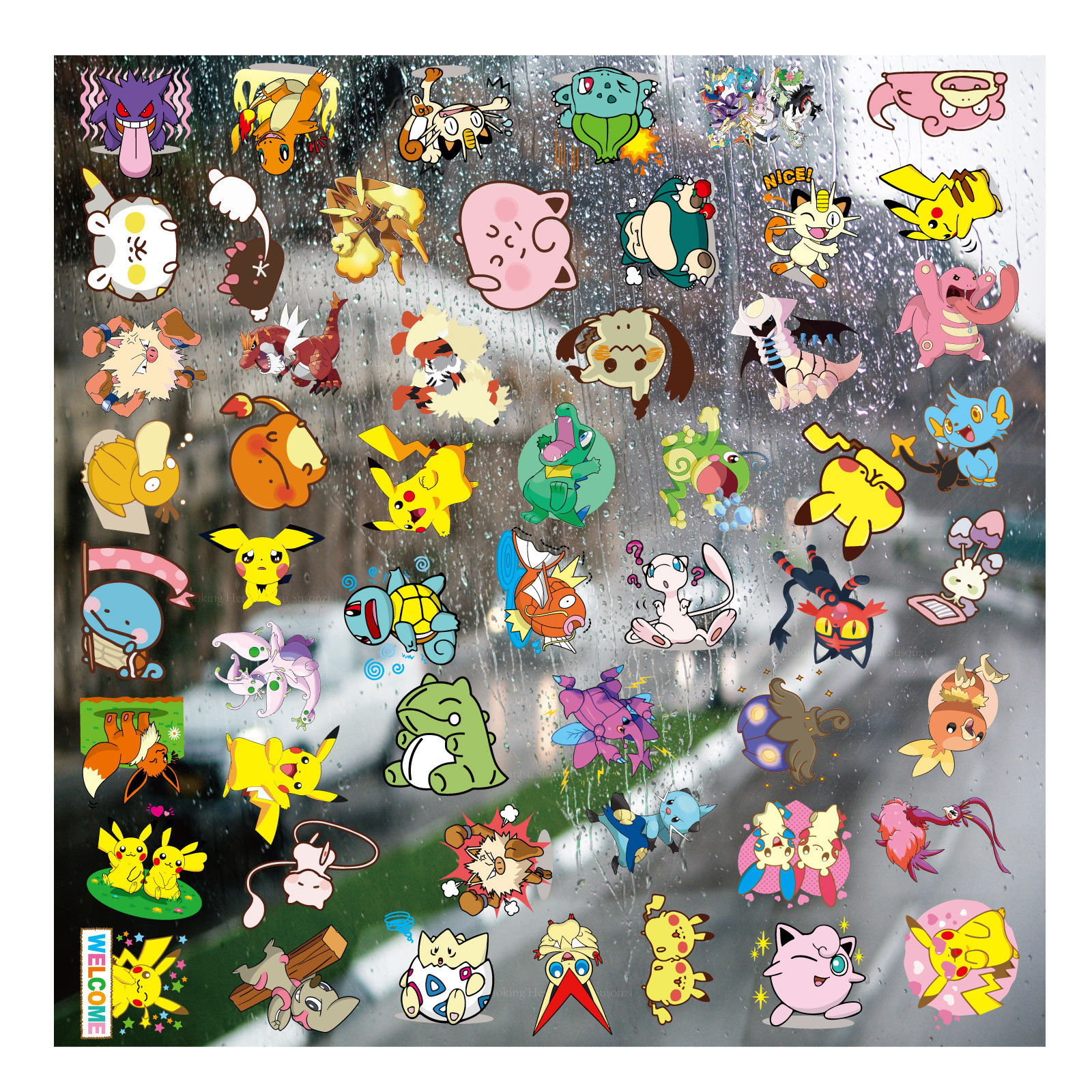 pokemon anime 3D sticker price for a set of 53pcs