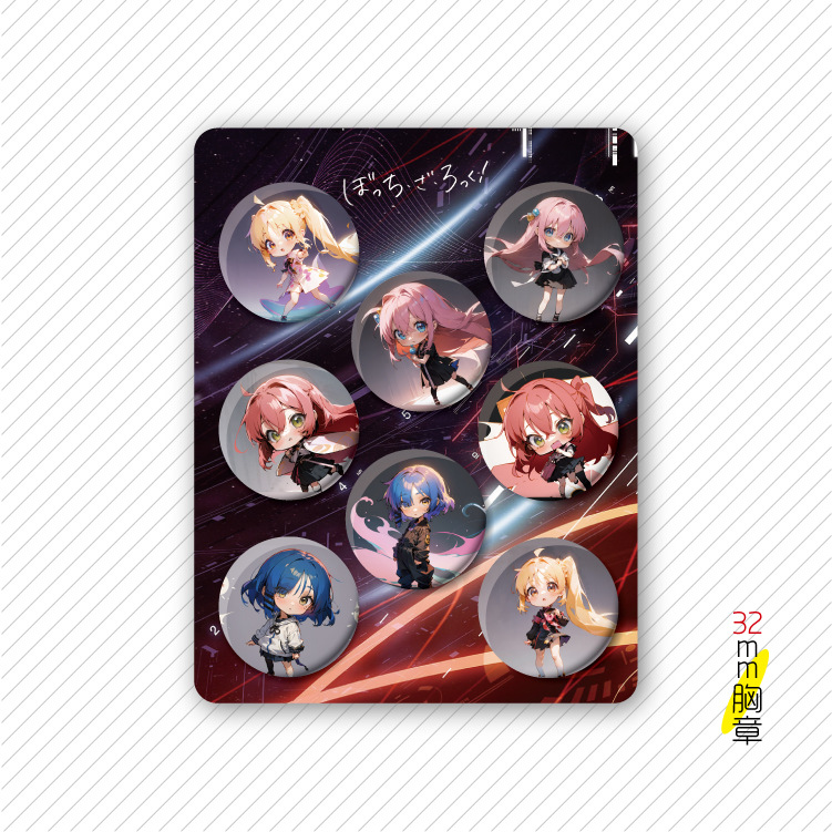 bocchi the rock anime pin 32mm set