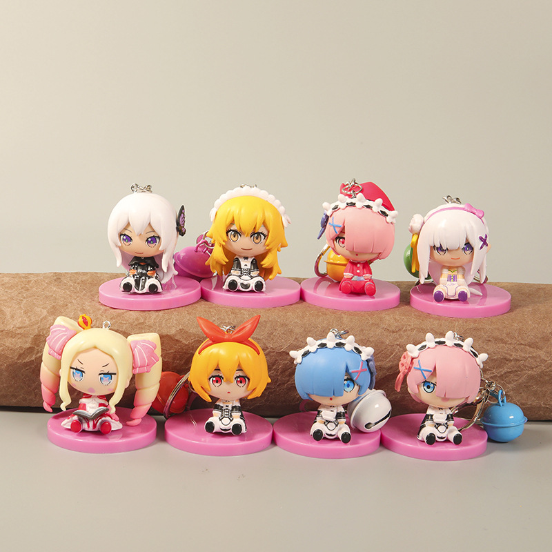Re Zero Kara Hajimeru Isekai Seikatsu anime keychain 8 pcs a set
