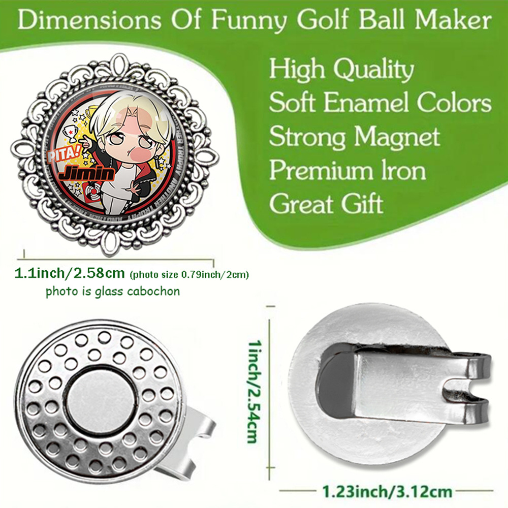 BTS anime magnetic golf cap clip
