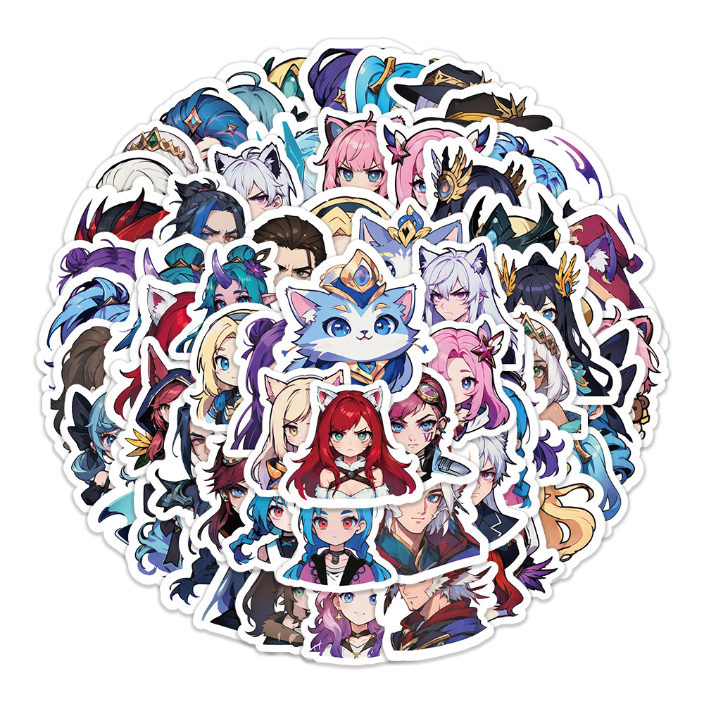 league of legends anime waterproof stickers 60pcs a set