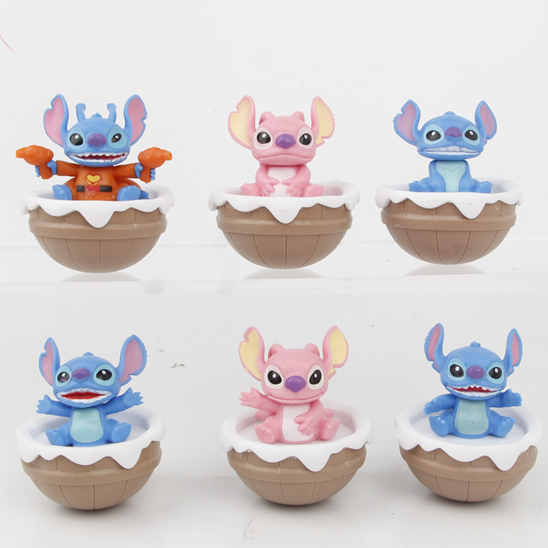 stitch anime figure 7.5cm 6pcs a set(in bags)