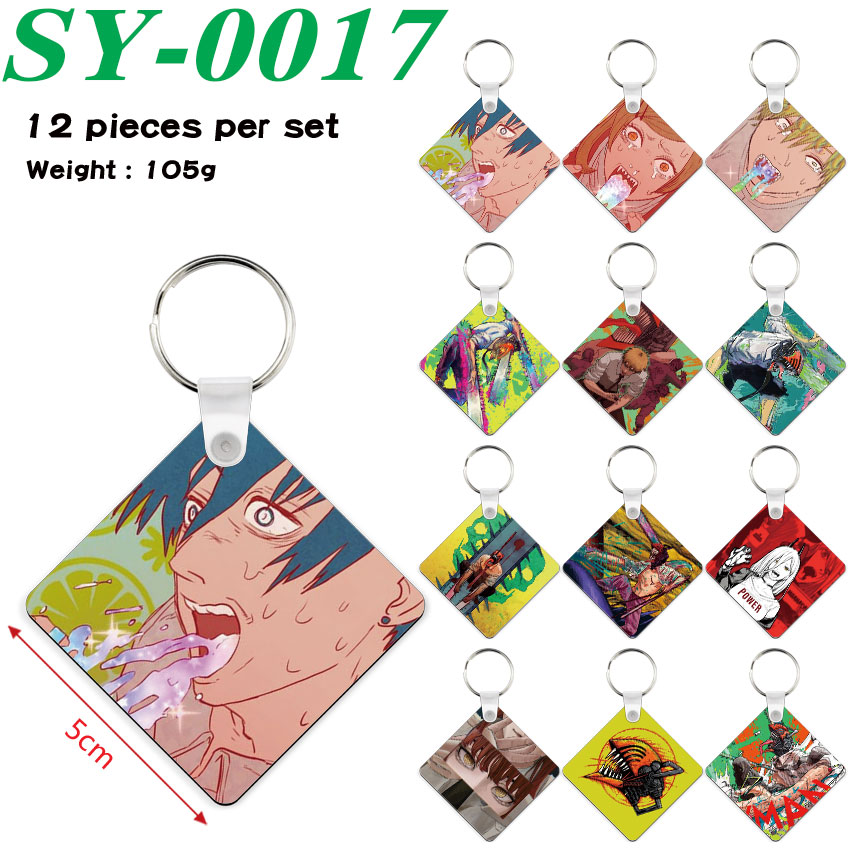chainsaw man anime keychain 12 pcs a set
