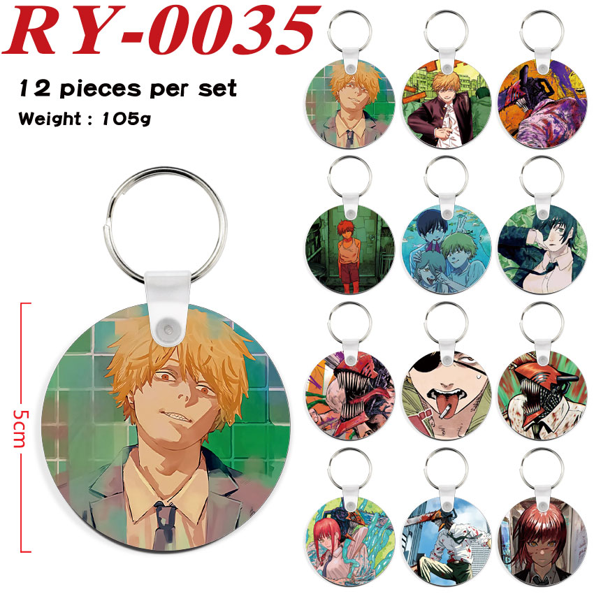 chainsaw man anime keychain 12 pcs a set