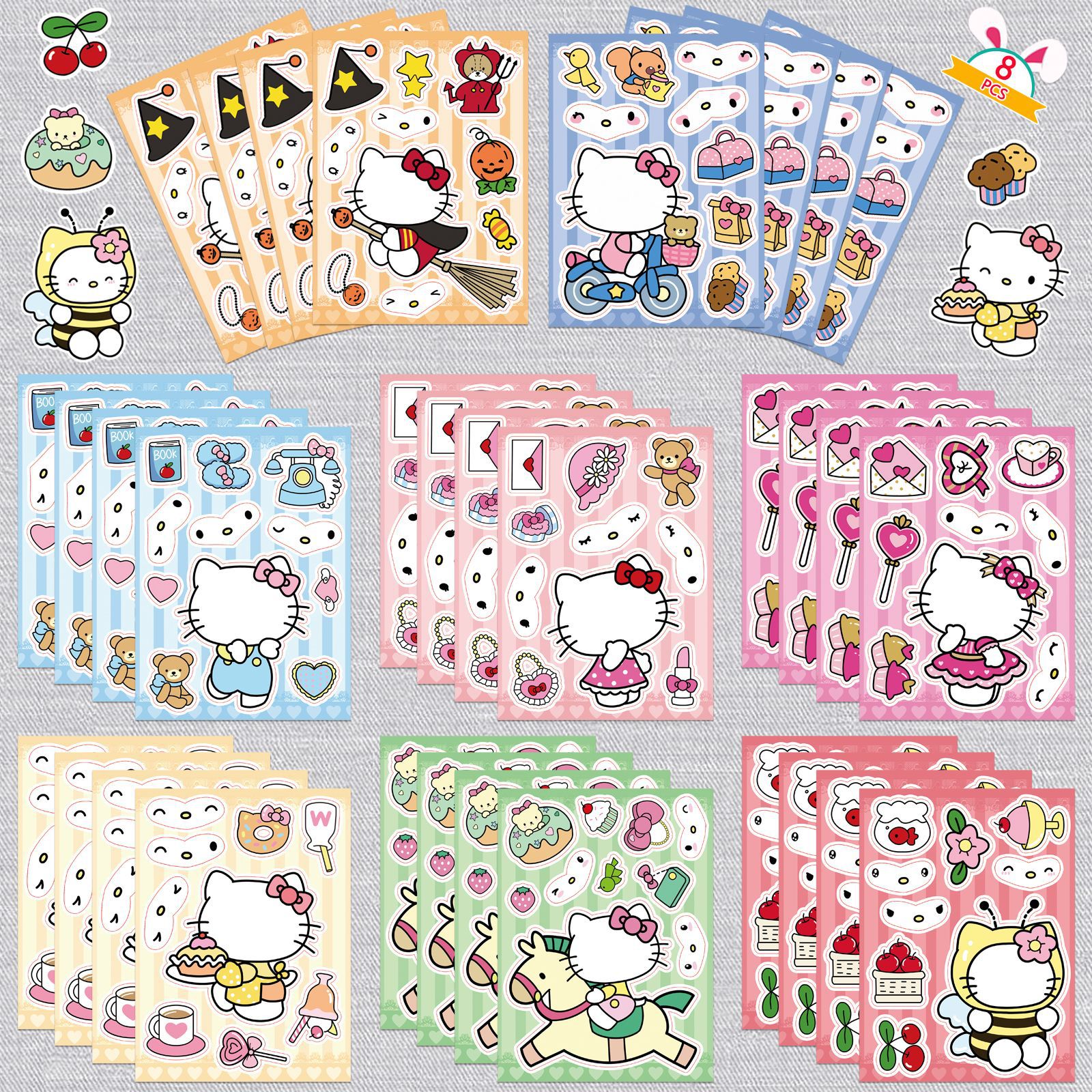 Kuromi anime stickers 8 pcs a set
