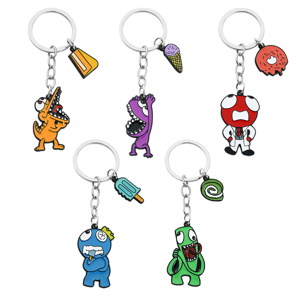 Rainbow friends anime keychain 5 pcs a set