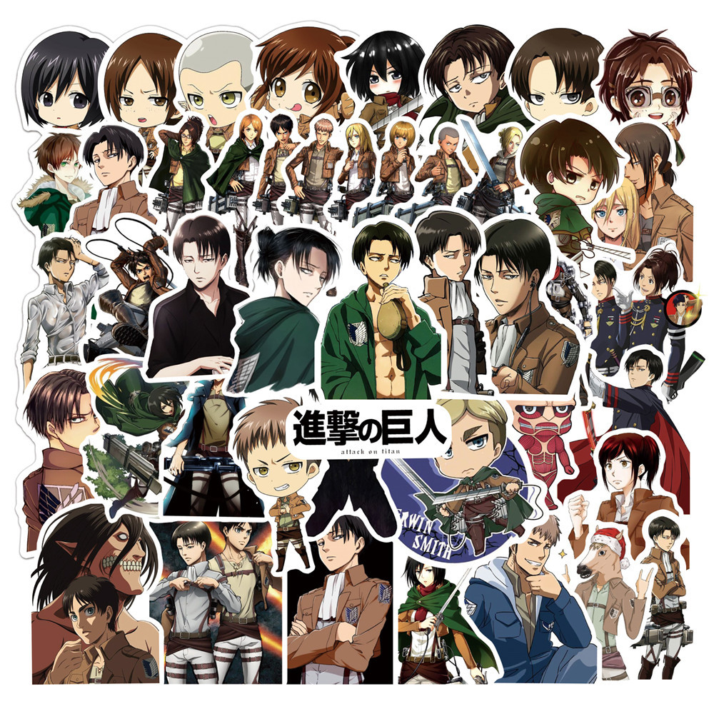 Attack on Titan anime waterproof stickers 50pcs a set