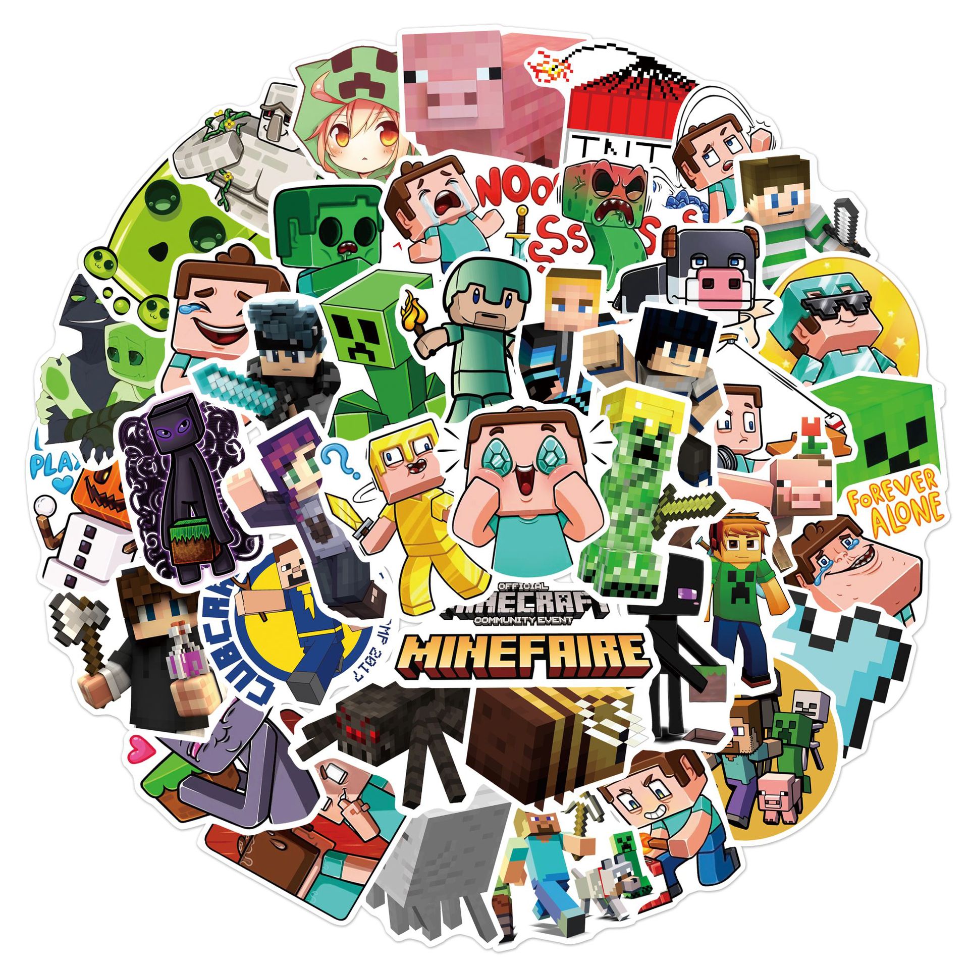 Minecraft anime waterproof stickers 50pcs a set