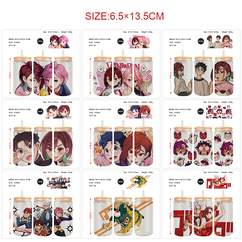 dandadan anime glass cup 350ml