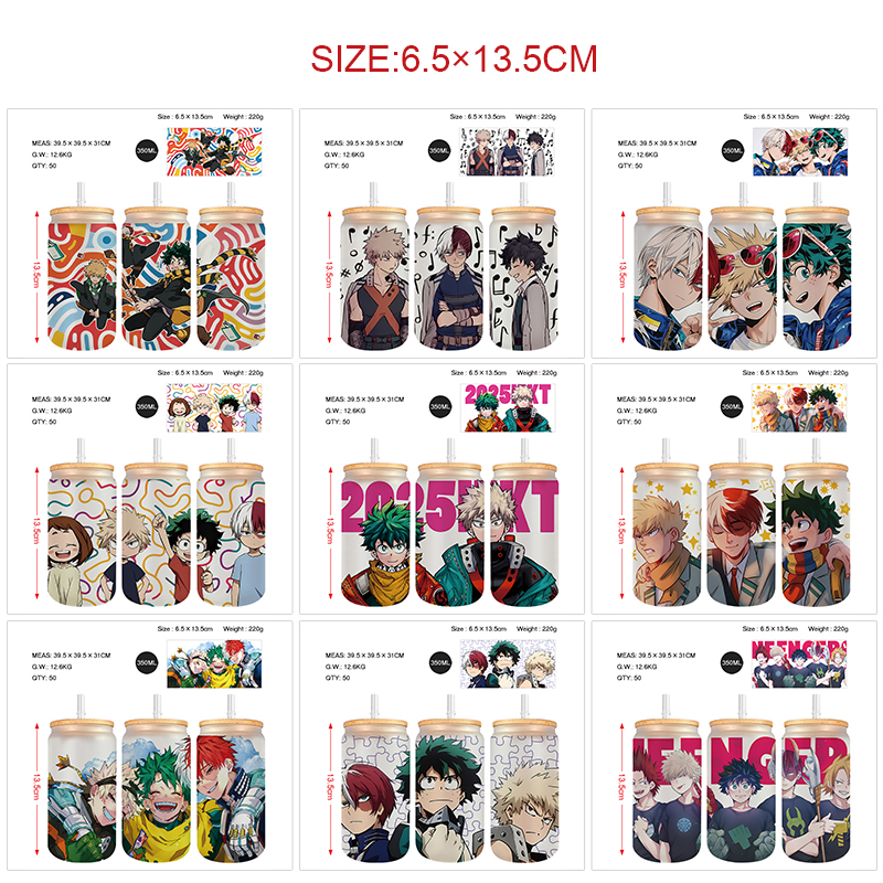 My Hero Academia anime glass cup 350ml