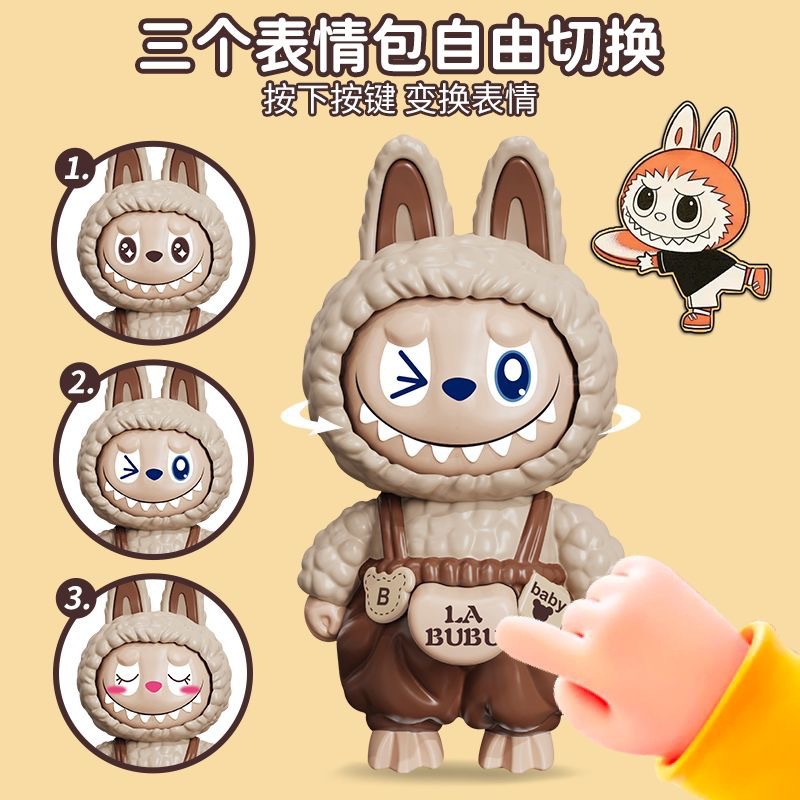 Labubu anime face changing keychain