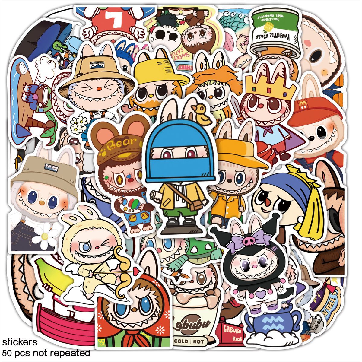 Labubu anime stickers 60pcs a set