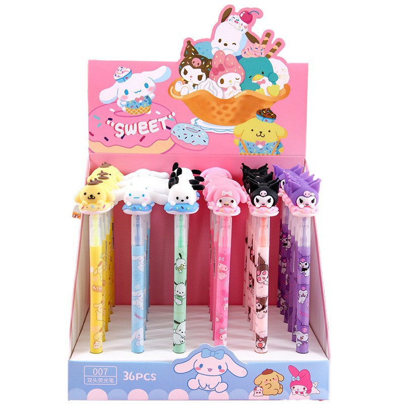 Kuromi anime double headed highlighter pen 36 pcs a set