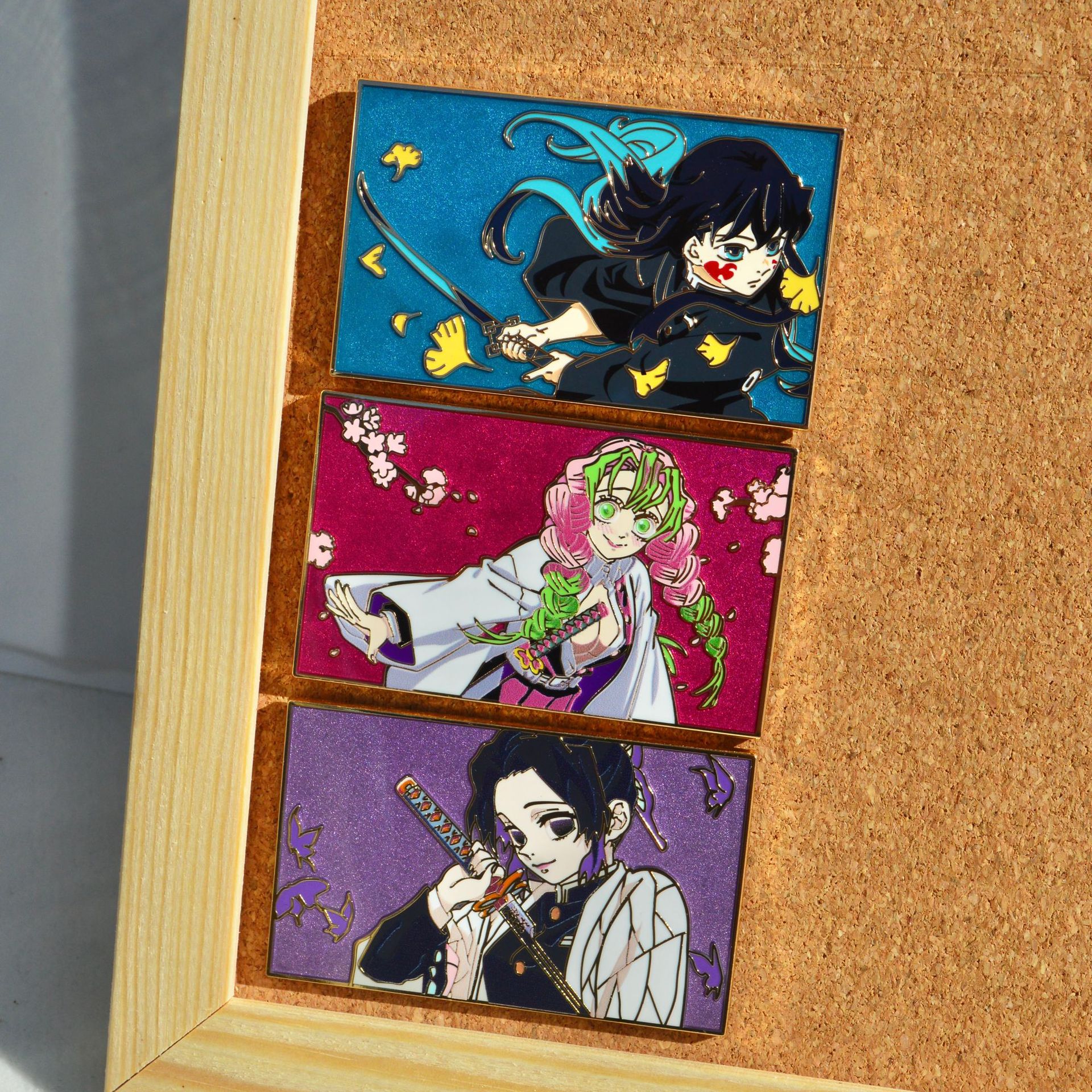 Demon slayer kimets anime pin 3pcs a set