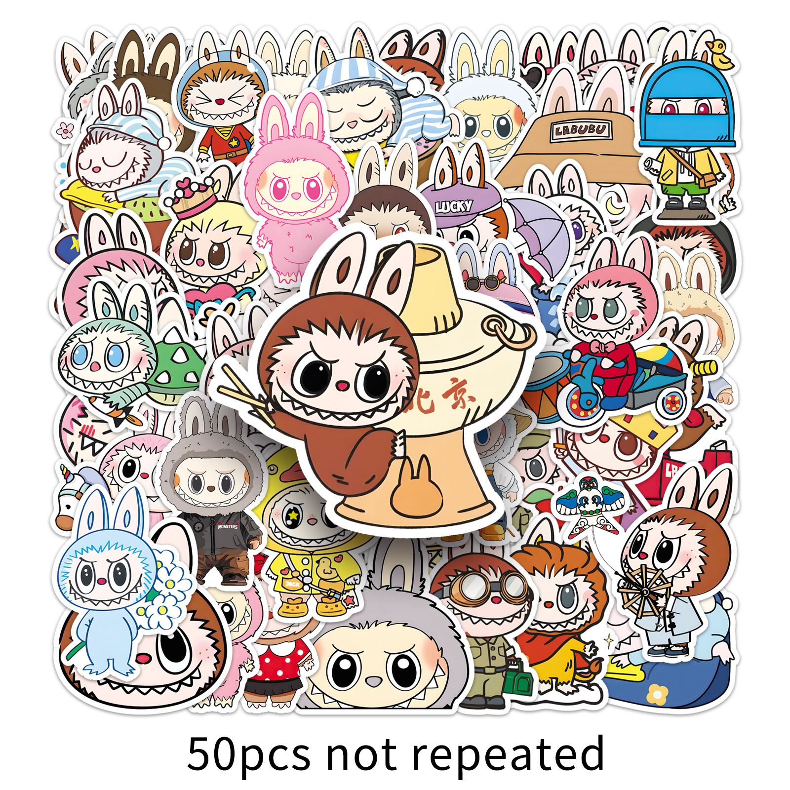 Labubu anime waterproof stickers 50pcs