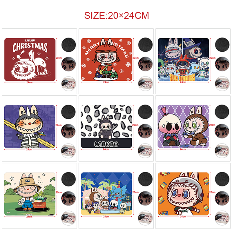 Labubu anime Mouse pad 24*20cm 5pcs a set