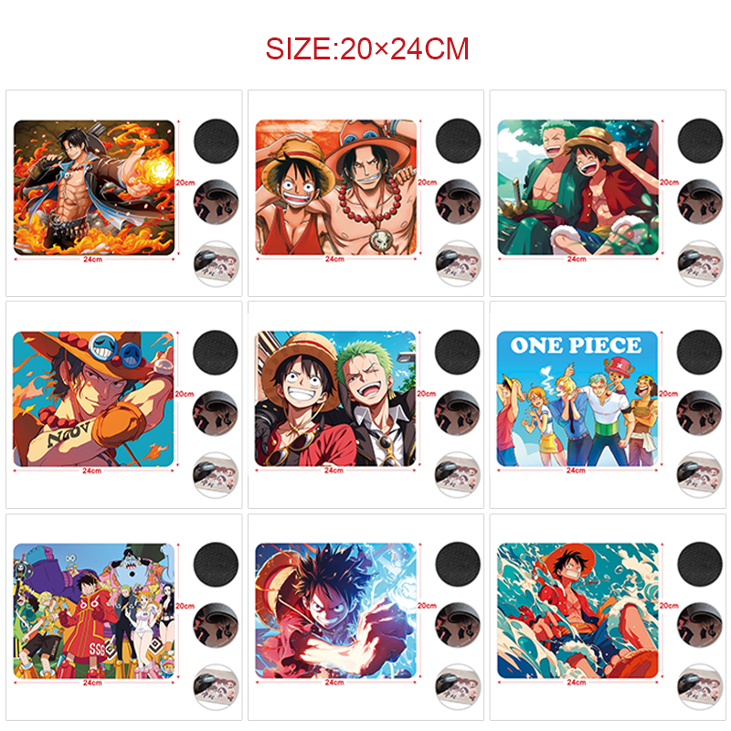 One Piece anime Mouse pad 24*20cm 5pcs a set
