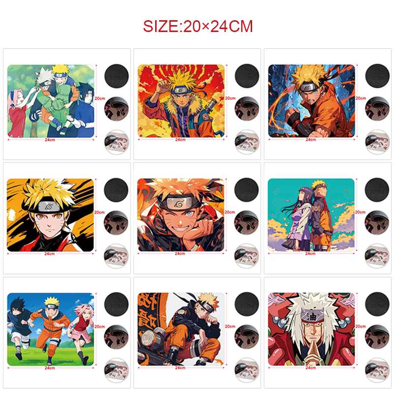 Naruto anime Mouse pad 24*20cm 5pcs a set