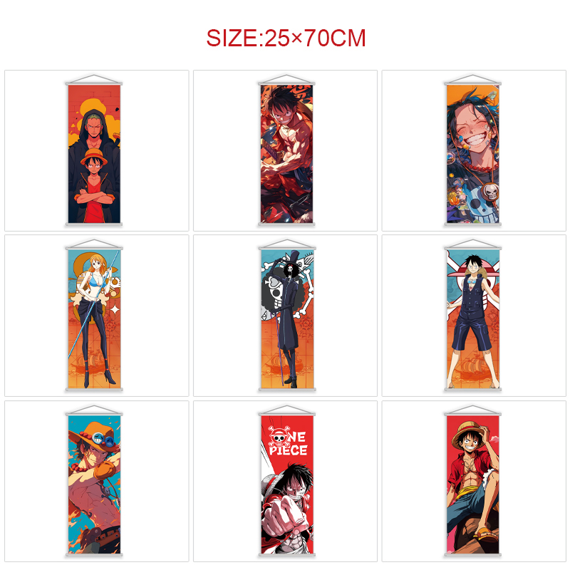 One Piece anime wallscroll 25*70cm price for 5 pcs