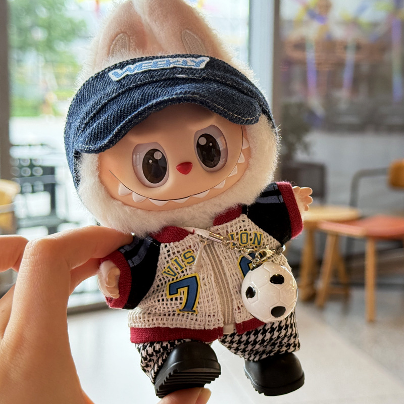 Labubu anime 17cm doll change clothes（clothes+hat+bag+shoes）
