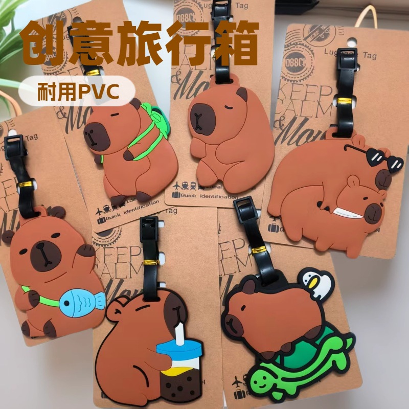 Capybara anime baggage tag